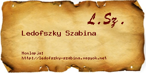 Ledofszky Szabina névjegykártya